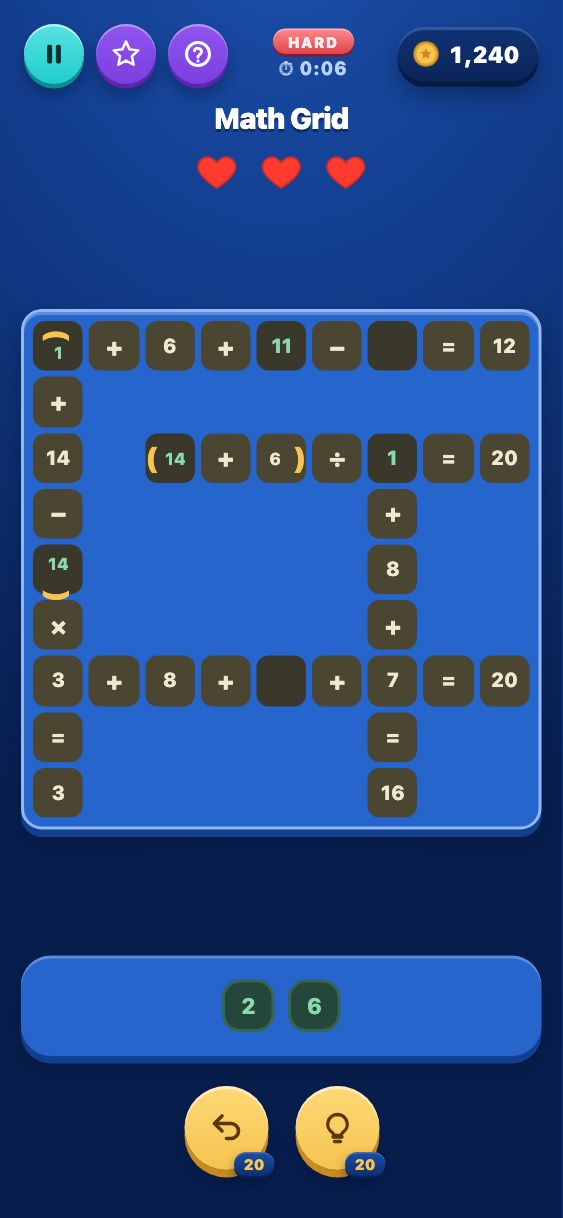 Math Grid - Hard